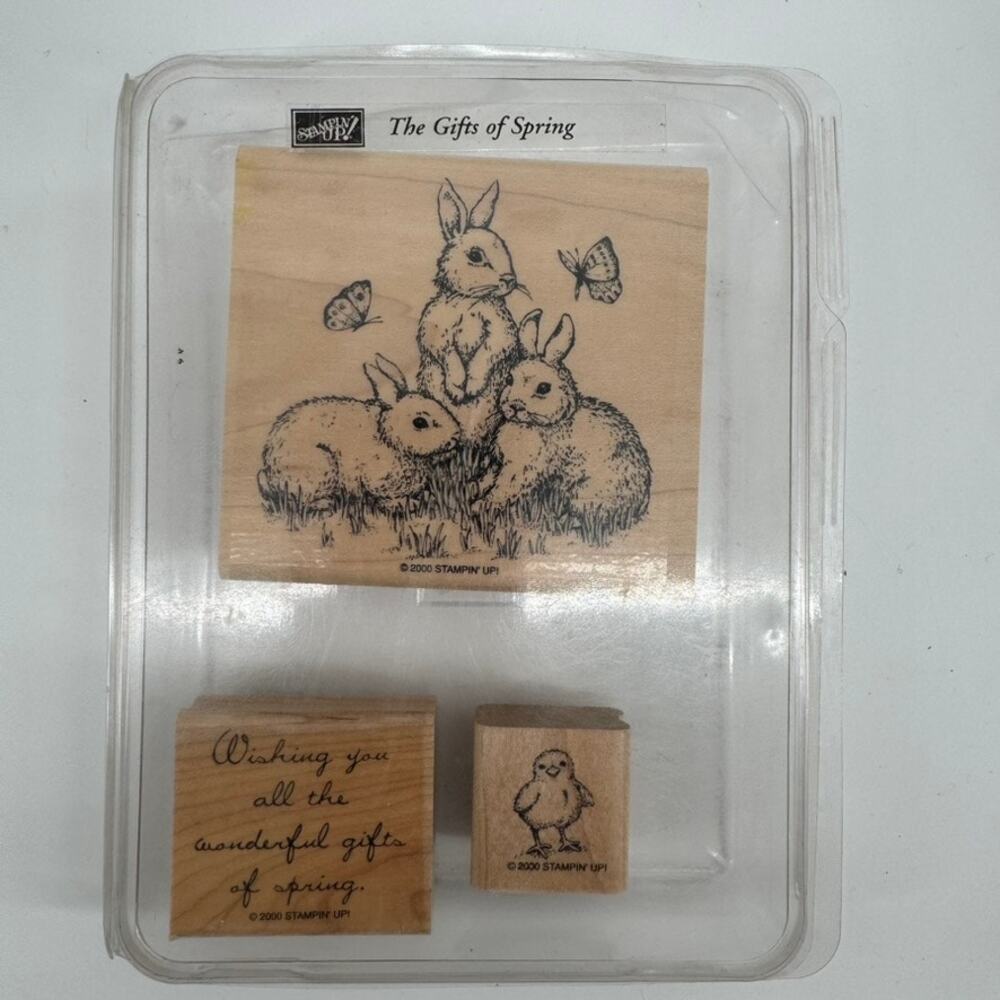 Stampin Up Gifts Of Spring Rubber Stamp Set Bunny Chick 2000